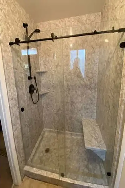 Tub to shower conversion, after