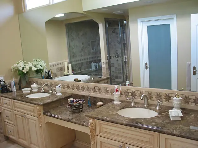 Bathroom vanity with stone countertop