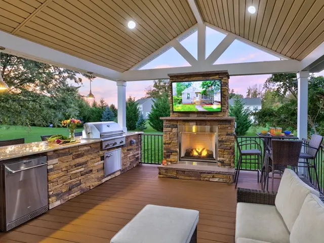 Covered outdoor kitchen